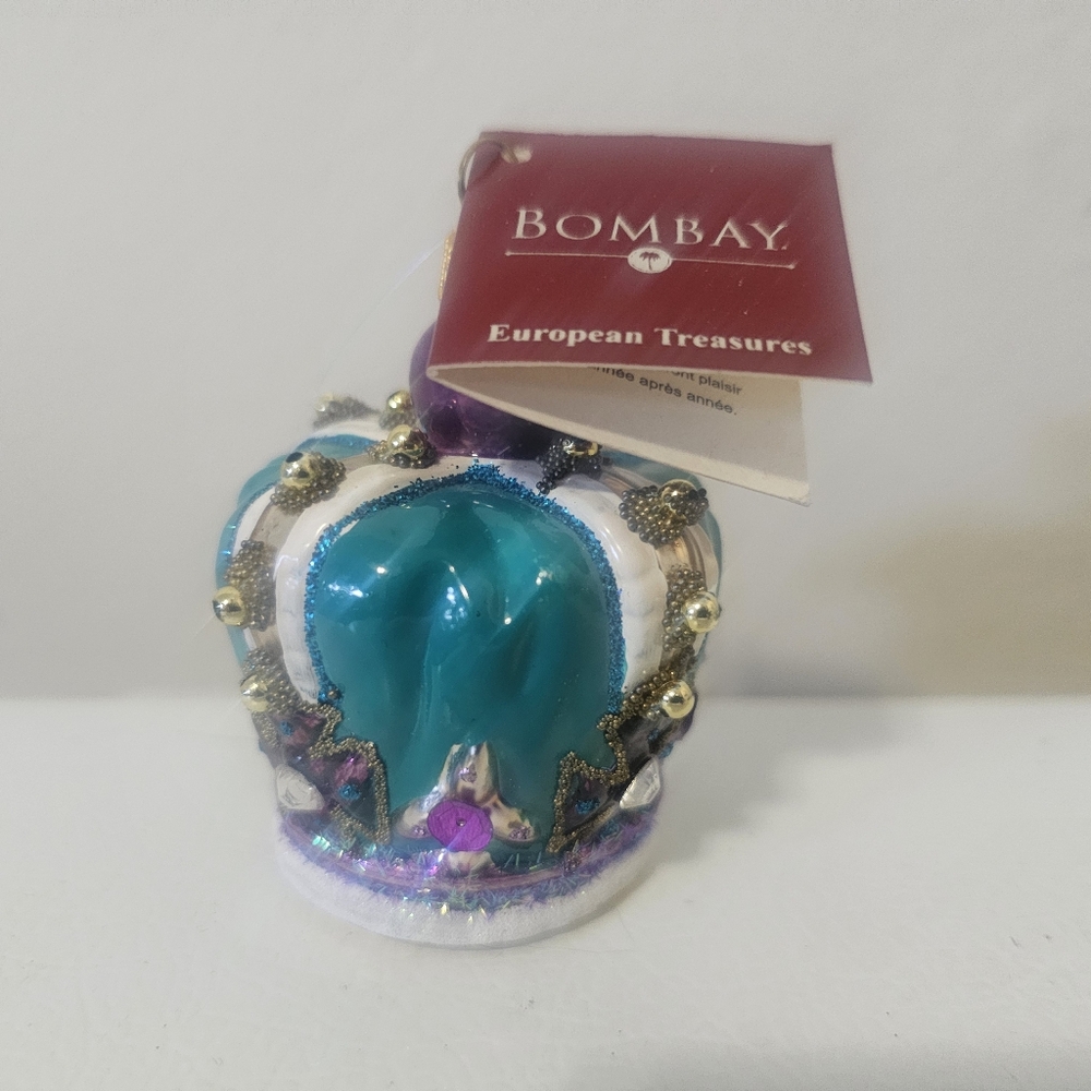 Bombay Holiday European Treasures Blown Glass Crown NWT
